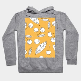 Cherry pattern on yellow background Hoodie